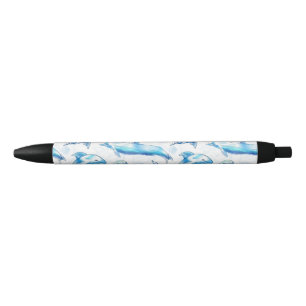 Stylo Noir watercolor dolphin fish seamless pattern, dolphin 
