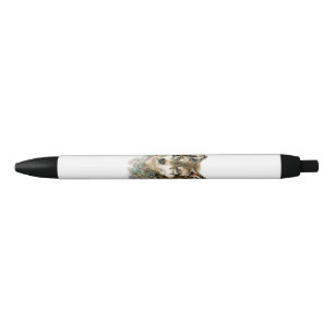 Stylo Noir Watercolor Wolf Head Faune Art animal