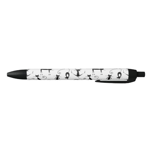 Stylo Noir Whimsical Skinny Motif de chat noir (Bas)