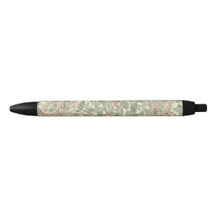 Stylo Noir William Morris Honeysuckle Vert Floral
