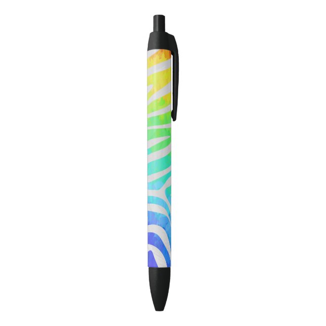 Stylo Noir Zebra Rainbow et White Print (Bas (Vertical))