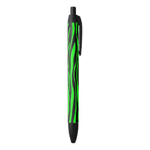Stylo Noir Zèbre de vert de chaux
