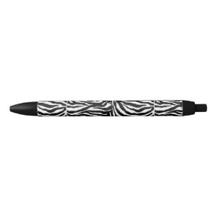 Stylo Noir Zèbre noir et blanc modelé