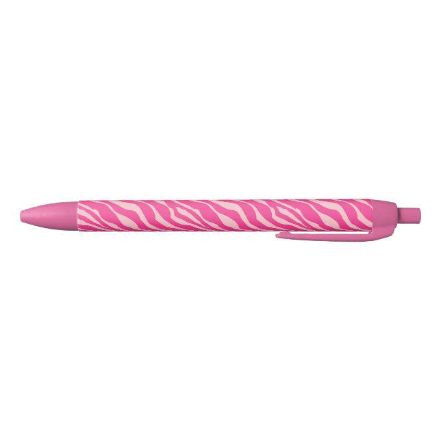 Stylo Noir Zèbre rayures - Fuchsia et rose clair (Bas)