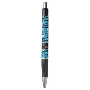 Stylo Nom ciel bleu gymnastique parties scintillant zèbr