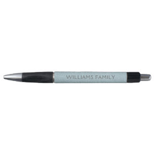 Stylo Nom de famille Vintage Blue Floral Botanical Pen