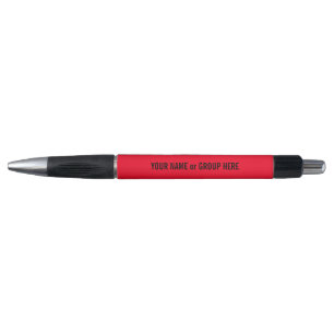 Stylo Nom de groupe personnalisé et texte en rouge promo