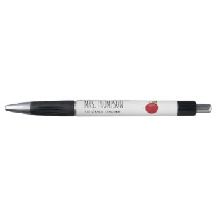 Stylo Nom de l'enseignant personnalisé Classe Red Apple