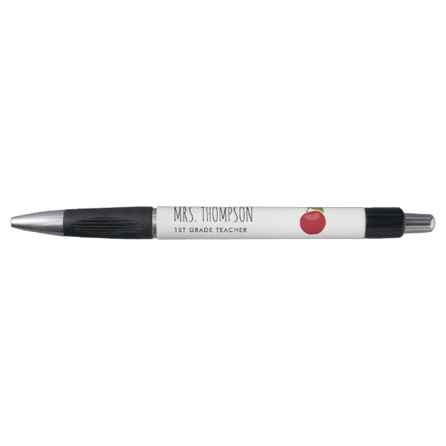 Stylo Nom de l'enseignant personnalisé Classe Red Apple (Devant)