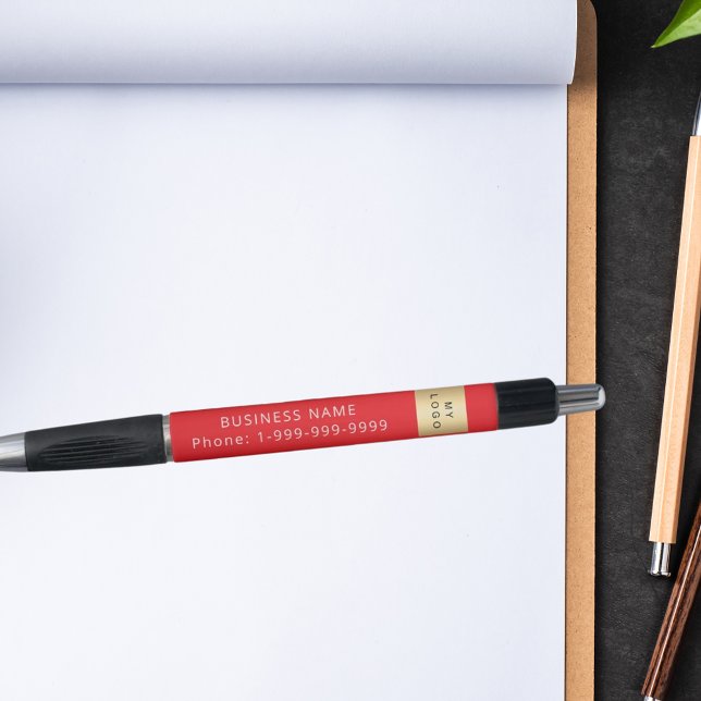 Stylo Nom du logo de l'entreprise rouge téléphone (Créateur téléchargé)