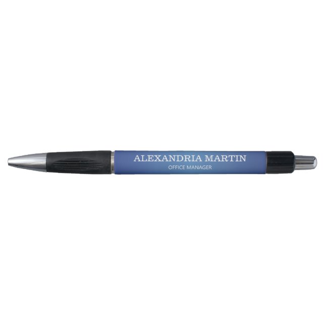 Stylo Nom et Fonction Métal Minimal Bleu Moderne (Devant)