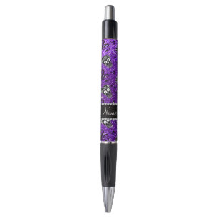 Stylo Nom indigo violet parties scintillant musique note