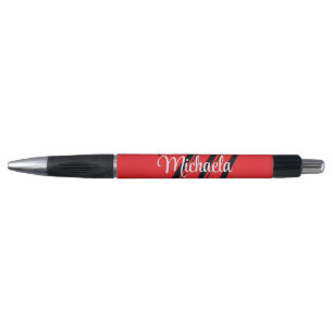 Stylo Nom initial minimaliste moderne monogramme rouge