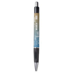 Stylo Nom personnalisé coucher de soleil pêche bleu