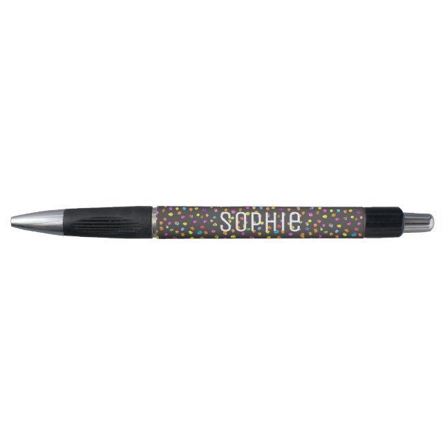 Stylo Nom personnalisé mignon poka dot art (Devant)