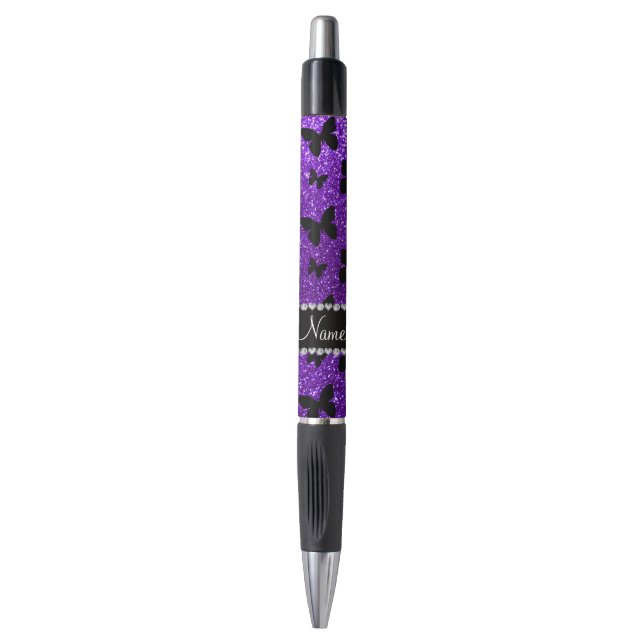 Stylo Nom personnel indigo parties scintillant violet pa (Devant (Vertical))