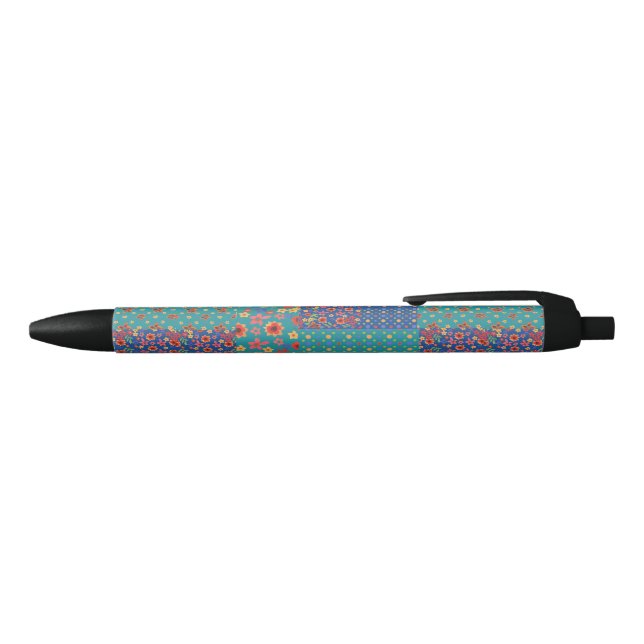 Stylo Nostalgique Faux Patchwork Motif Black Trim (Haut)