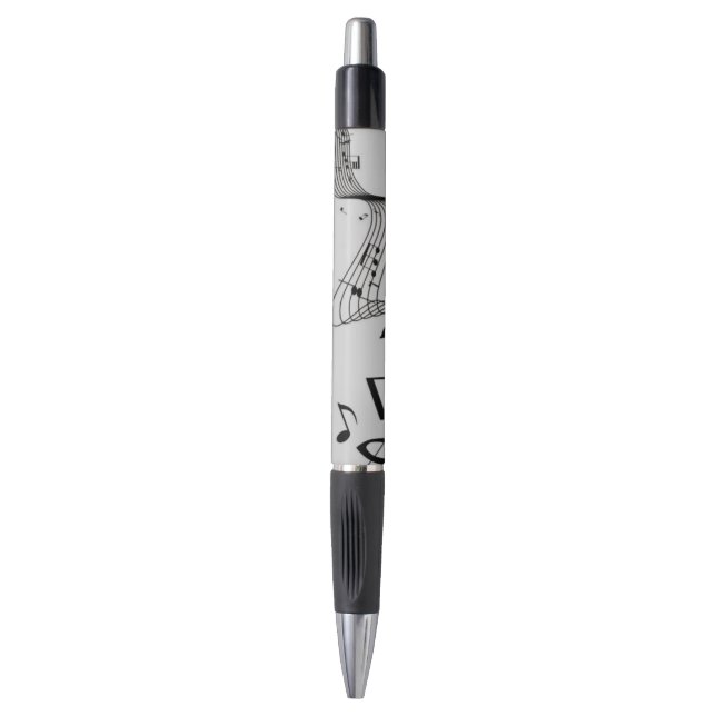 Stylo Notes de musique sur argent (Devant (Vertical))