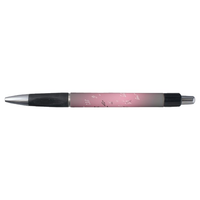 Stylo Notes musicales en rose lune (Devant)