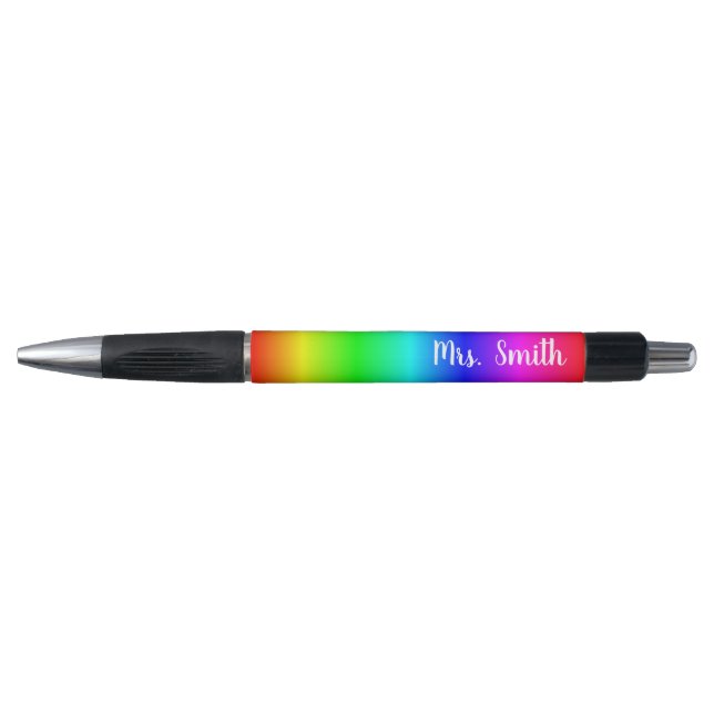 Stylo Ombre arc-en-ciel multicouleur brillant personnali (Devant)