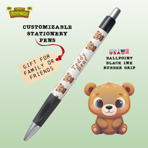 Stylo Ours en peluche, Mignonne Faune Bois Animal Blanc