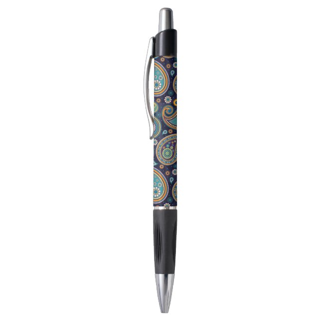 Stylo Paisley motif bleu et orange élégant (Haut (Vertical))