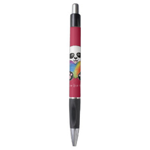Stylo Panda Aquarelle Cute Avec Coeur Arc En Ciel