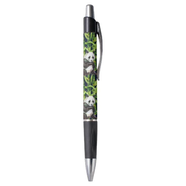Stylo Panda avec le motif en bambou d'aquarelle (Bas (Vertical))