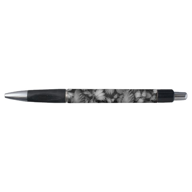 Stylo Papillons gris Imprimer (Devant)