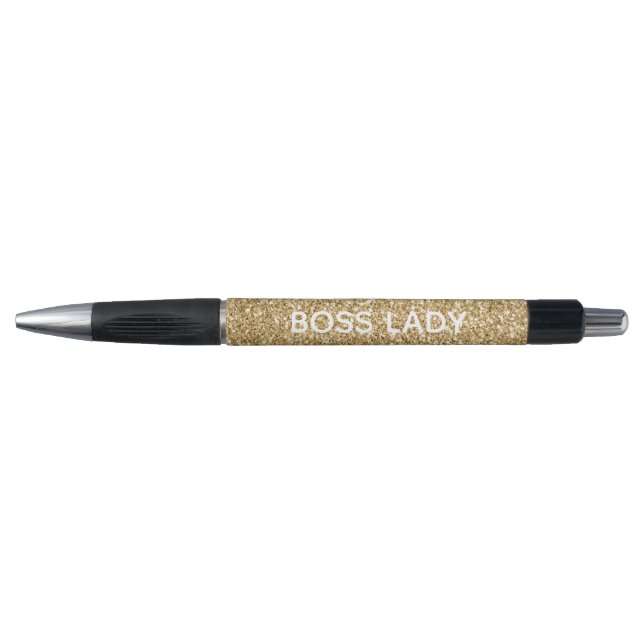 Stylo Parties scintillant d'or Texte personnalisé     (Devant)