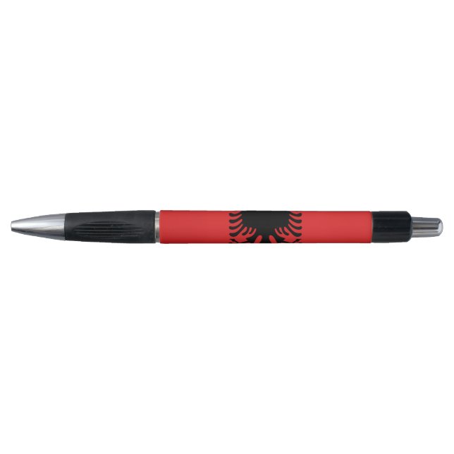Stylo patriotique avec drapeau d'Albanie (Devant)