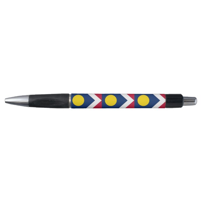 Stylo patriotique avec drapeau de Denver City, Col (Devant)