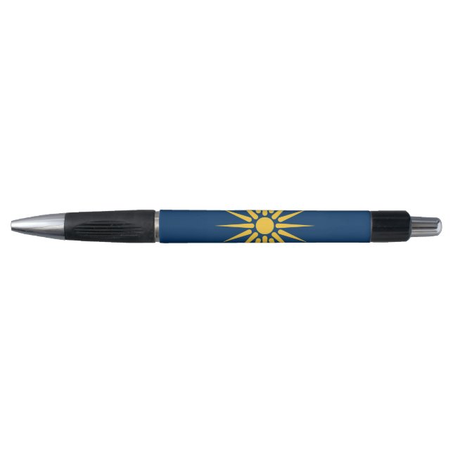 Stylo patriotique avec drapeau de Macédoine, Grèce (Devant)