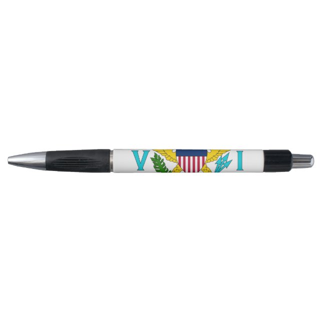 Stylo patriotique avec drapeau des Îles Vierges, É (Devant)