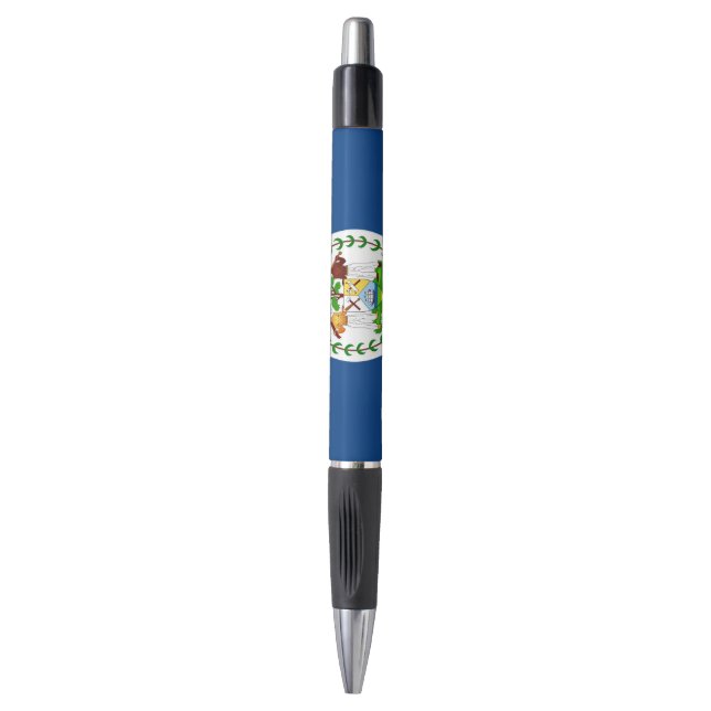 Stylo patriotique avec drapeau du Belize (Devant (Vertical))
