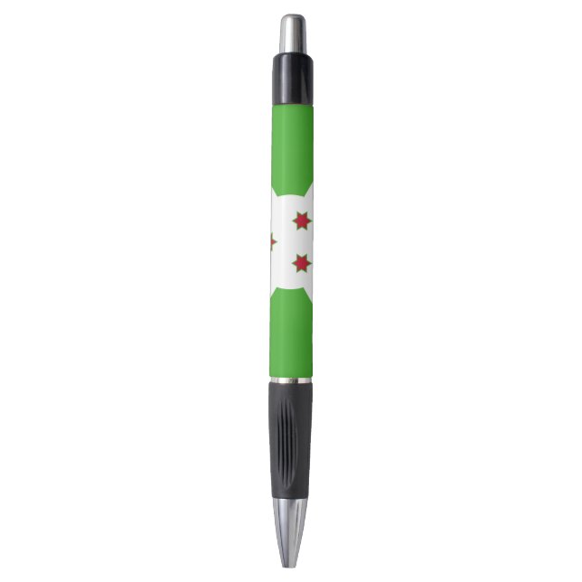 Stylo patriotique avec drapeau du Burundi (Devant (Vertical))