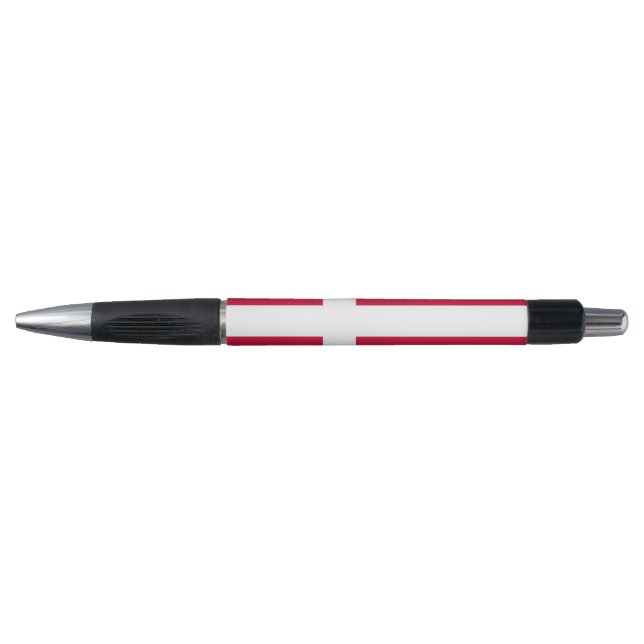 Stylo patriotique avec drapeau du Danemark (Devant)