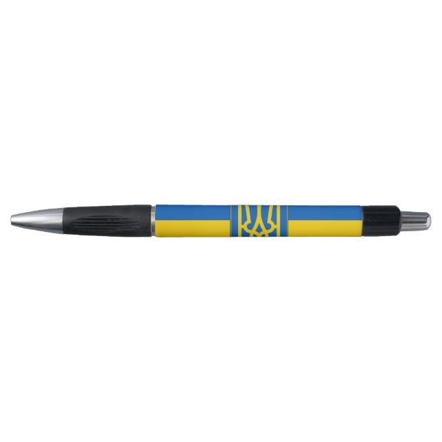 Stylo patriotique avec drapeau d'Ukraine (Devant)