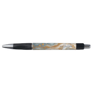 Stylo Peach Orange Turquoise Blue Gold Marble Art Motif