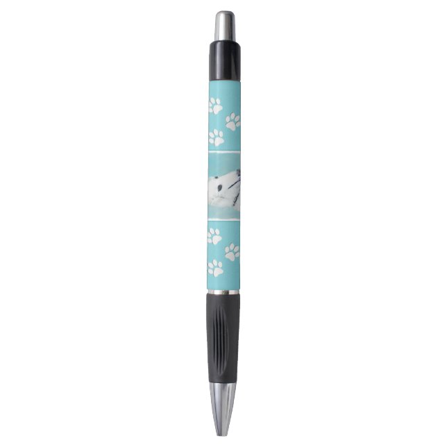 Stylo Peinture de Borzoi (Blanc) - Joli Chien d'origine (Devant (Vertical))