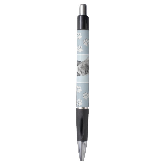 Stylo Peinture norvégienne Elkhound - Art original Chien (Devant (Vertical))