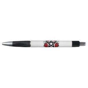 Stylo Pentagramme aux roses rouges