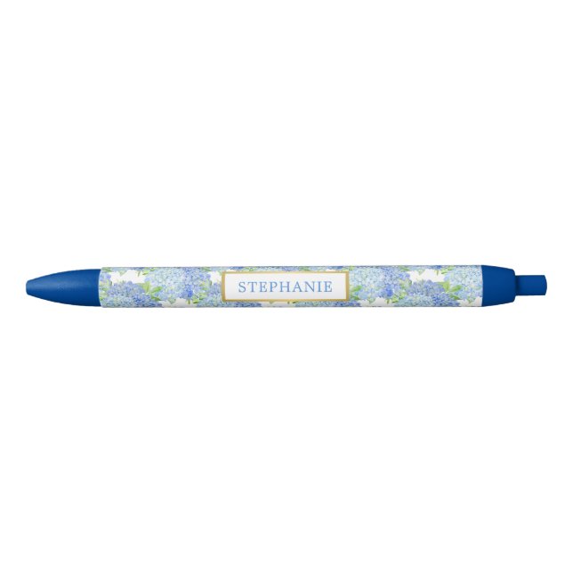 Stylo personnalisé Fleur de Hortensia Bleu (Devant)