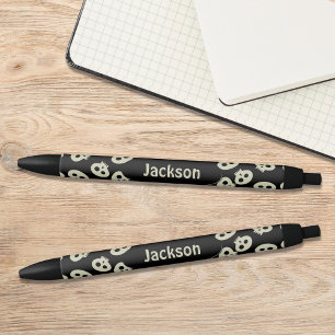 Stylo personnalisé Motif de crâne mou noir