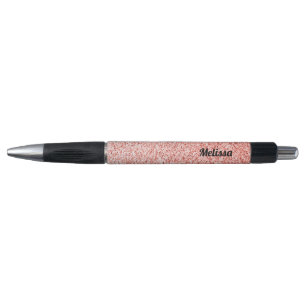 Stylo Personnaliser corail rose clair pétillant pastel