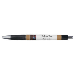Stylo Photo personnalisée musicien marron