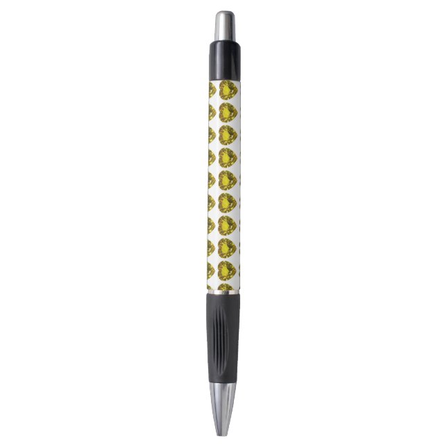 Stylo Pierre jaune du coeur (Devant (Vertical))