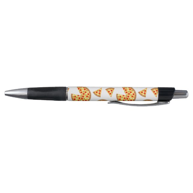 Stylo Pizza et tranches de cool motif sur blanc (Bas)