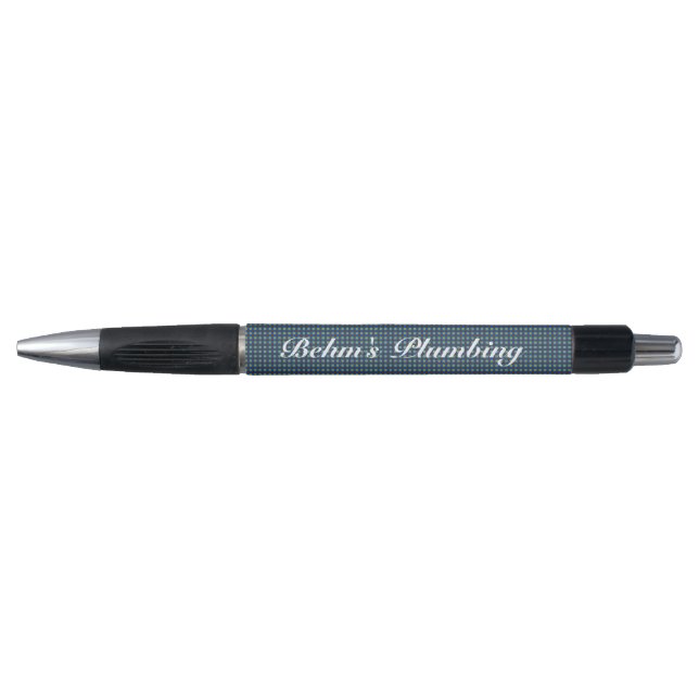 Stylo Plaid bleu foncé | Personnalisez (Devant)