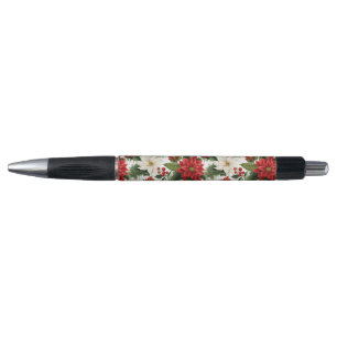 Stylo Poinsettia de Noël – Décoration florale de fêtes